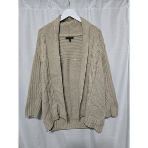 Banana Republic Women’s Medium Beige Cable Knit Open Front Cardigan Sweater